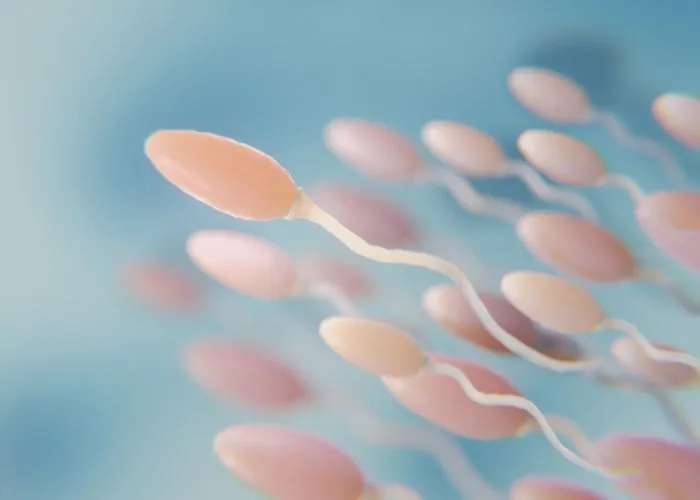 Microscopic view of sperm cells representing male infertility and reproductive health